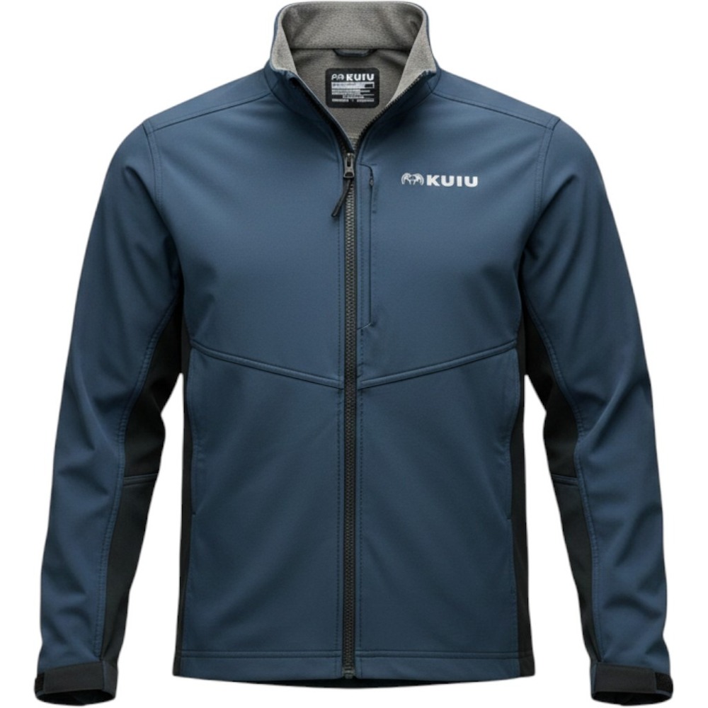 KUIU Rubicon Jacket Mens Large Blue Black Fleece Lined Softshell  Hunting